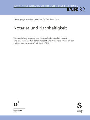 cover image of Notariat und Nachhaltigkeit